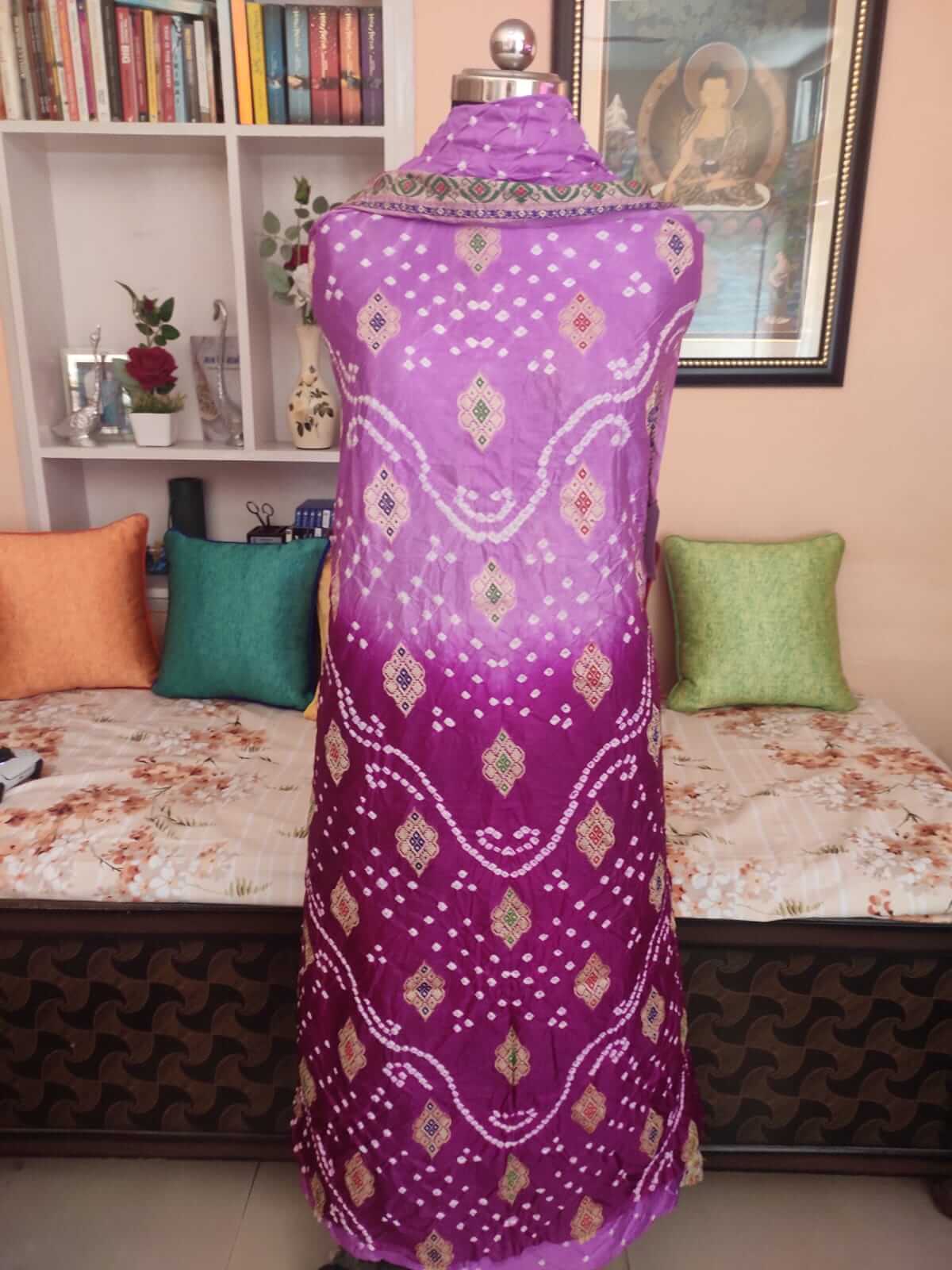 Asmita Pink Purple Bandhej